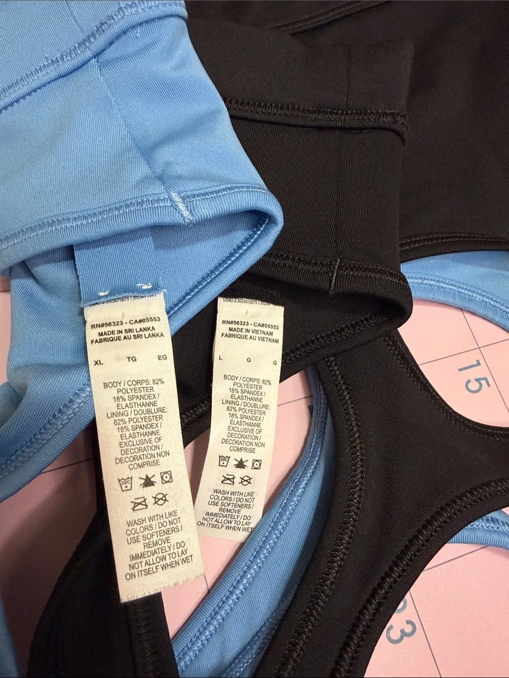 Girls Nike Racerback Dri-FIT Sports Bras in Black & Light Blue